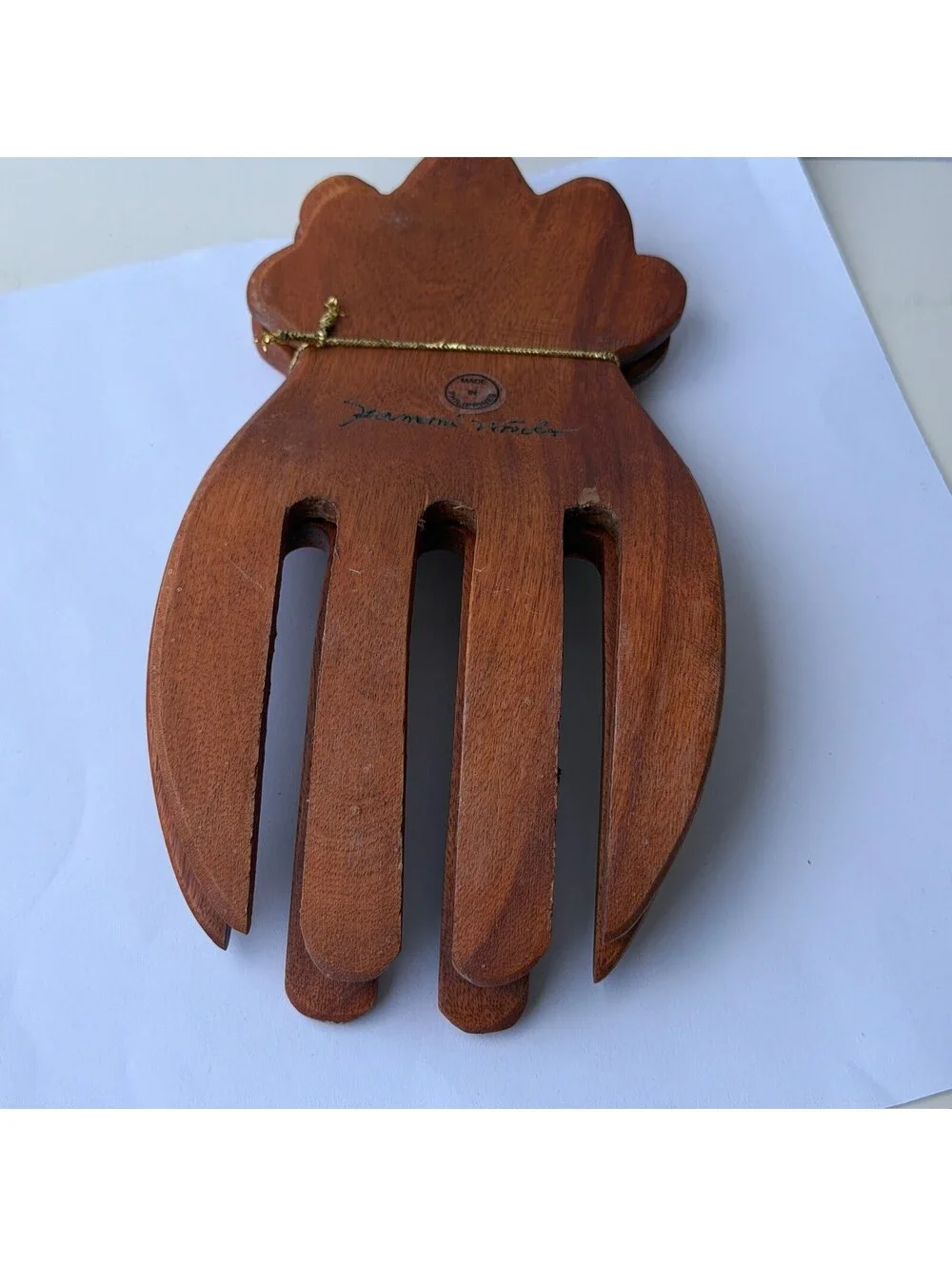 Vintage Hawaii No Ka Oi Kamani Wood Salad Servers Set New With Tags B-9